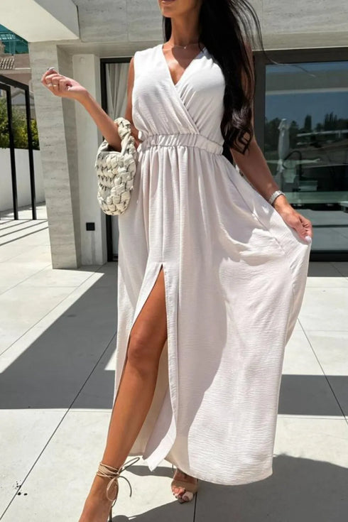 surplice-sleeveless-slit-maxi-dress OhSoStyled - Sophia's Style in Hot Pink-4